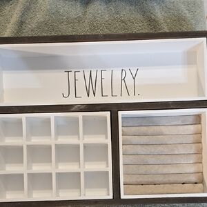 Rae Dunn White and Brown Jewelry Organizer
